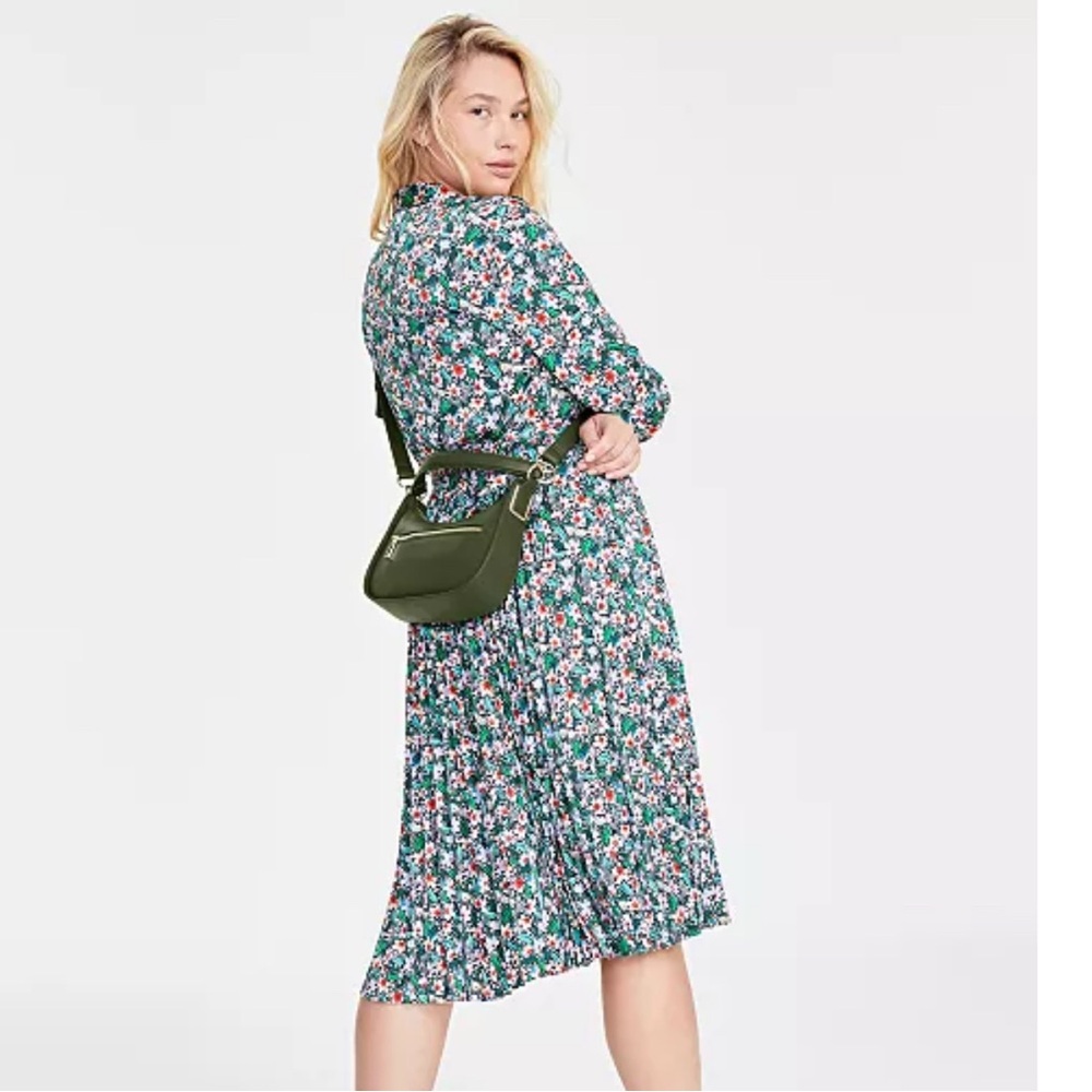 NWT On 34th szS Pleated Floral Midi Dress - Picture 4 of 12